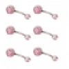 New 6 x Belly Button Ring Body Piercing Navel Ring Jewelry Curved Barbells Pink